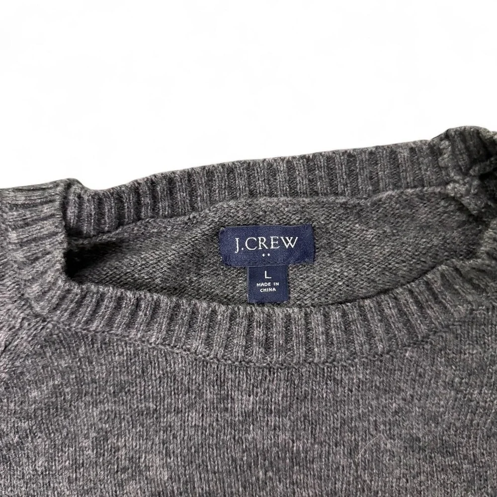 Normcore grandpa core unisex J.Crew gray heathered wool blend sweater Size L